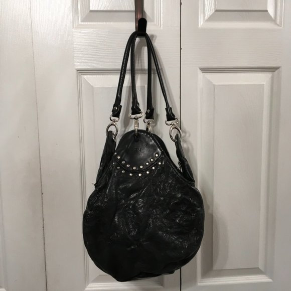 !SKIN Black Leather Bucket Purse - Picture 1 of 11